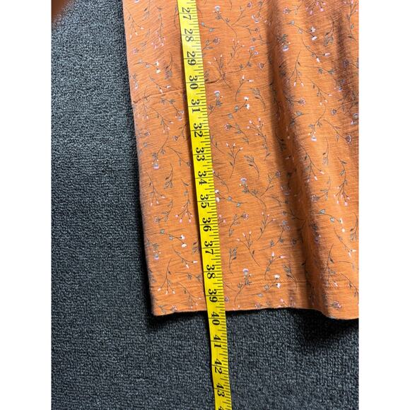 Duluth Trading To 'n' Flow Pleated Back Short Sleeve Dress Womens XL Orange - Picture 6 of 6